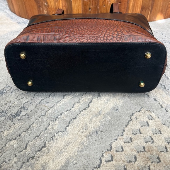 Brahmin Leather Tote Bag Black Tuscan Pecan Melbourne Susana Collection Retired - Picture 8 of 10